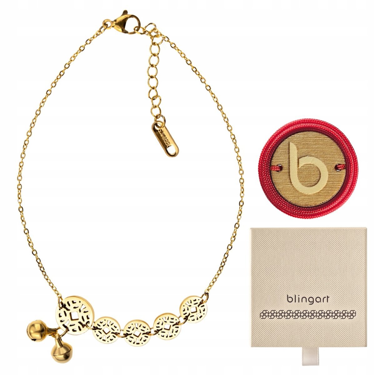 Bransoletka na nogę kostkę stal chirurgiczna Kółka regulowana BLINGART