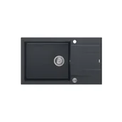 Zlewozmywaki - QUADRON Zlewozmywak EVAN 136 XL czarny, elementy stalowe, k.pneum. HCQE58650U8_BS_P2O0 - miniaturka - grafika 1