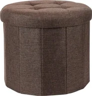 Pufy i podnóżki - Home Styling Collection Pufa z pikownym siedziskiem OTTOMAN, Ø 45 x 39 cm, kolor szary - miniaturka - grafika 1