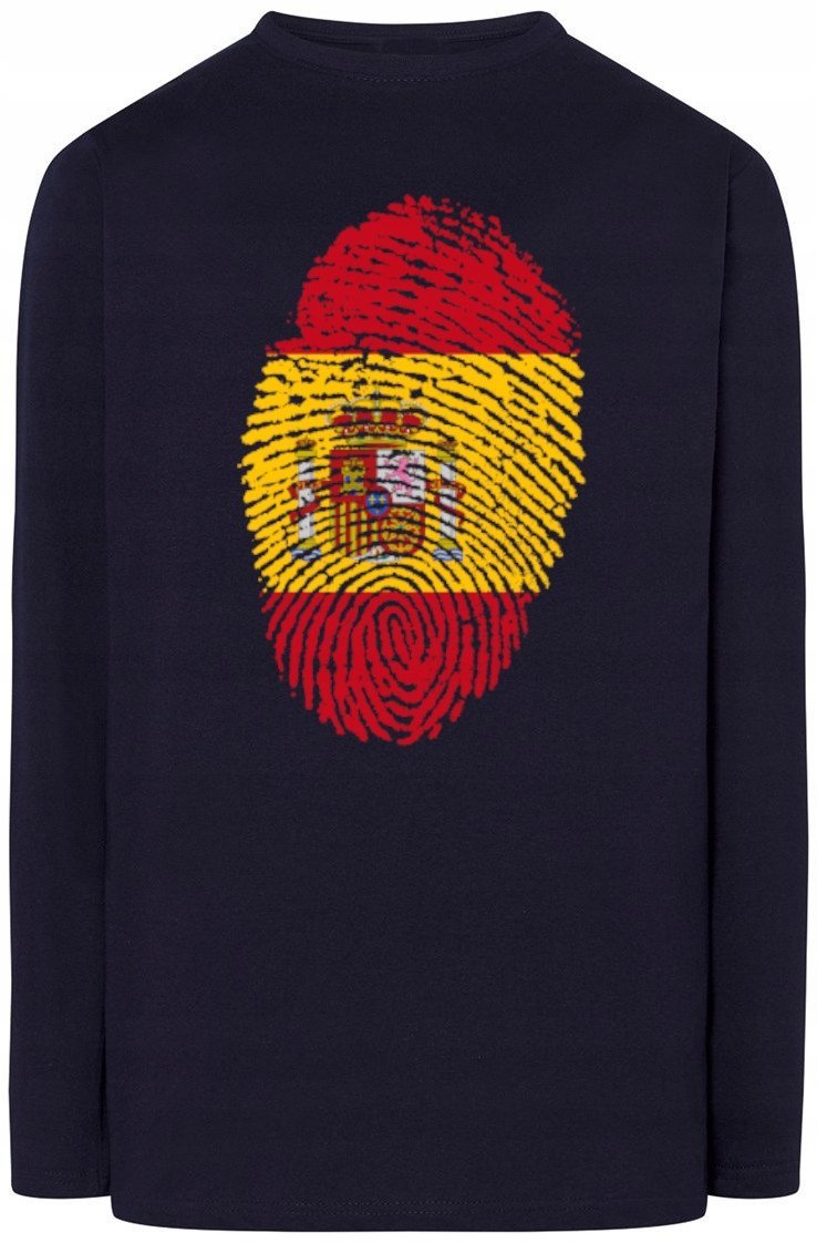 Hiszpania Flaga Odcisk Palca Longsleeve Rozm.3XL