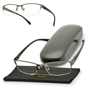 Plusy +4.00 Okulary korekcyjne żyłkowe prostokątne do czytania ST329B - Okulary korekcyjne, oprawki, szkła - miniaturka - grafika 1
