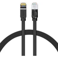 Kable komputerowe i do monitorów - Baseus Baseus płaski kabel przewód internetowy sieciowy Ethernet patchcord RJ45 Cat 6 1000Mbps 5 m czarny (PCWL-D01) - 5 Czarny PCWL-D01 - miniaturka - grafika 1