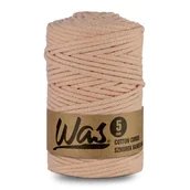 Półfabrykaty do biżuterii - WAS/Sznurek bawełniany z poliestrowym rdzeniem, pleciony, 5mm, 100m, łososiowy - miniaturka - grafika 1