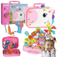 Klocki - KLOCKI 3D DO SKRĘCANIA JEDNOROŻEC + BATERIE 4XAA - miniaturka - grafika 1