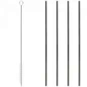 Słomki do napojów - Słomki rurki do napojów metalowe wielorazowe 4 szt. - miniaturka - grafika 1