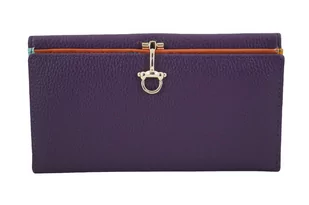 Duży portfel ze złotym zapięciem - Fioletowy - Portfele Duży portfel ze złotym zapięciem - Fioletowy - Portfele - miniaturka - grafika 1