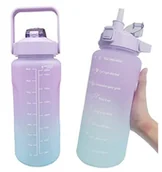 Shakery i bidony sportowe - BIDON BUTELKA NA WODĘ PRZENOŚNY ZE SŁOMKĄ 1l - miniaturka - grafika 1