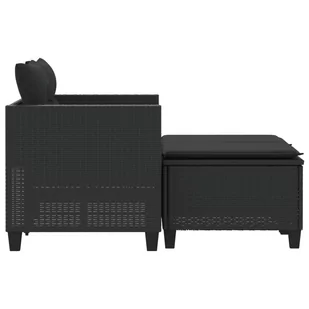 2-osobowa sofa ogrodowa z podnóżkami, czarna, polirattan Lumarko! - Sofy ogrodowe - miniaturka - grafika 6