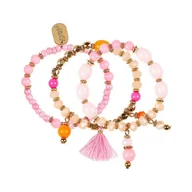 Prace ręczne dla dzieci - Souza! Bransoletki z koralików różowe Dottie 3 szt. - biżuteria - miniaturka - grafika 1