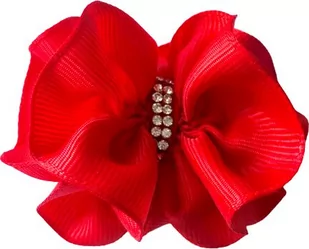 Kokardka Premium czerwona 5,5cm KP004 - Akcesoria i dodatki do ubrań dla dzieci - miniaturka - grafika 1