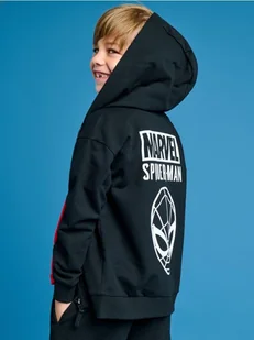 Sinsay - Bluza z kapturem Spiderman - czarny - Swetry dla chłopców - miniaturka - grafika 1
