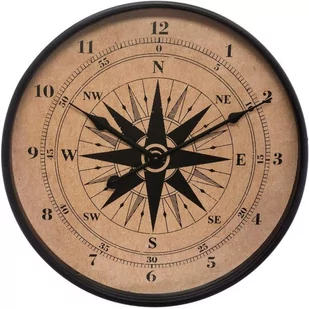 Atmosphera Zegar ścienny LOFT z motywem kompasu cichy mechanizm 38 cm 169305 - Zegary - miniaturka - grafika 1