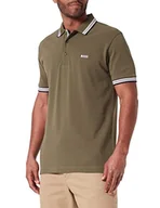 Koszulki męskie - BOSS Męska koszulka polo Paddy Contrast-Logo z bawełny organicznej, ZIELONY, 3XL - miniaturka - grafika 1