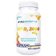 Witaminy i minerały - Allnutrition Vit D3 + K2, witamina D 2000 j.m. + witamina K 100 µg, 60 kapsułek - miniaturka - grafika 1