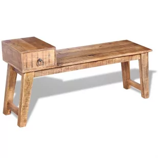 Ławka z szufladą z drewna mangowego 120x36x60cm - Ławki do przedpokoju - miniaturka - grafika 1