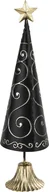 Ozdoby bożonarodzeniowe - Ewax Figurka świąteczna Choinka czarno-złota 40 cm - miniaturka - grafika 1