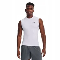 Koszulki męskie - Koszulka męska bez rękawów podkoszulek biały Under Armour 1361522-100 M - miniaturka - grafika 1