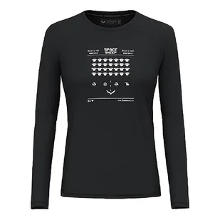 Salewa Pure Space Game Merino T-Shirt damski, Black Out, S - Koszulki i topy damskie - miniaturka - grafika 1