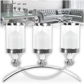 Świeczniki - ŚWIECZNIK SREBRNY GLAMOUR DO SALONY NA STÓŁ - miniaturka - grafika 1