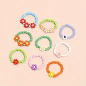 Inne - TEMU 9-sztukowy zestaw ręcznie robionych, haftowanych kwiatowych pierścionków nakładkowych - Idealny na imprezy i wakacje nad morzem - Bez powłoki, - miniaturka - grafika 1