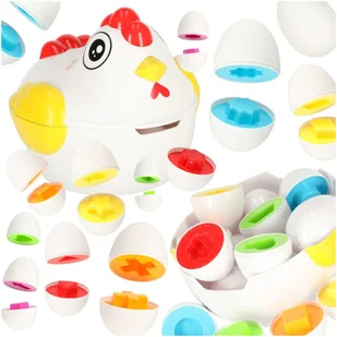 Układanka edukacyjna sorter dopasuj kształty jajka 12 szt. kura Kik Sp. z o. o. Sp. k. - Leżaczki i huśtawki Układanka edukacyjna sorter dopasuj kształty jajka 12 szt. kura Kik Sp. z o. o. Sp. k. - Leżaczki i huśtawki - miniaturka - grafika 1