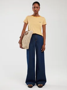 BIG STAR Koszulka w kolorze żółto-białym - Koszulki i topy damskie - miniaturka - grafika 1