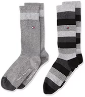 Skarpetki damskie - Tommy Hilfiger Chłopięce skarpety Basic Stripe (2 sztuki), czarny - miniaturka - grafika 1