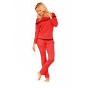 Bielizna nocna - Komplet piżama - koszulka, długie spodnie (wiskoza) Calpe - czerwony - miniaturka - grafika 1
