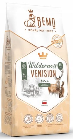 Bemo Wilderness Venision Dziczyzna 60 % mięsa Dzik Jeleń Zając M/L 15kg