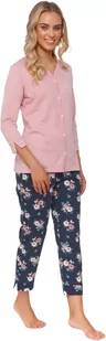 Damska piżama ze spodniami w kwiatuszki Doctor Nap - Piżamy damskie - miniaturka - grafika 1