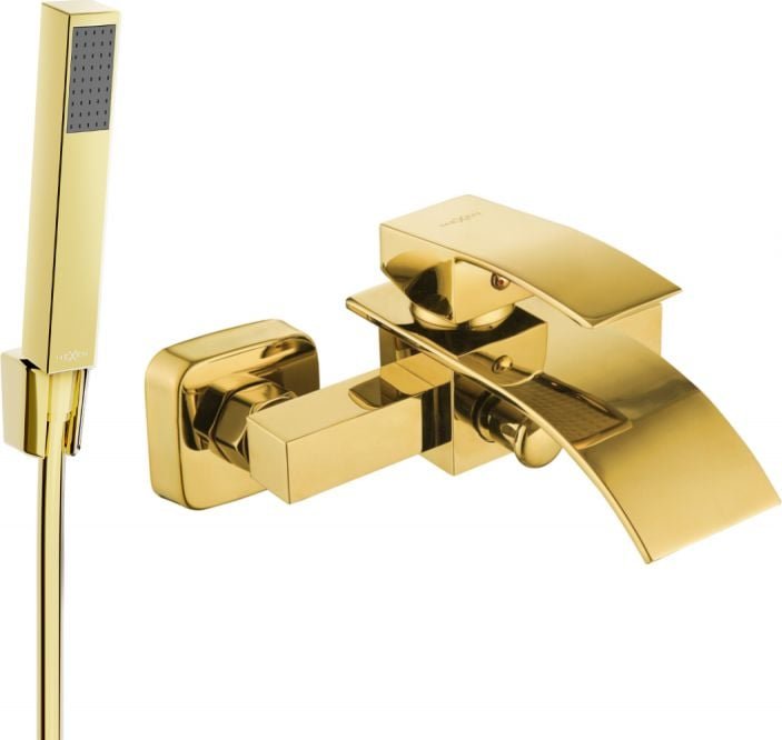 Mexen Aries R77 bateria wannowa z zestawem prysznicowym, złota - 74483R77-50