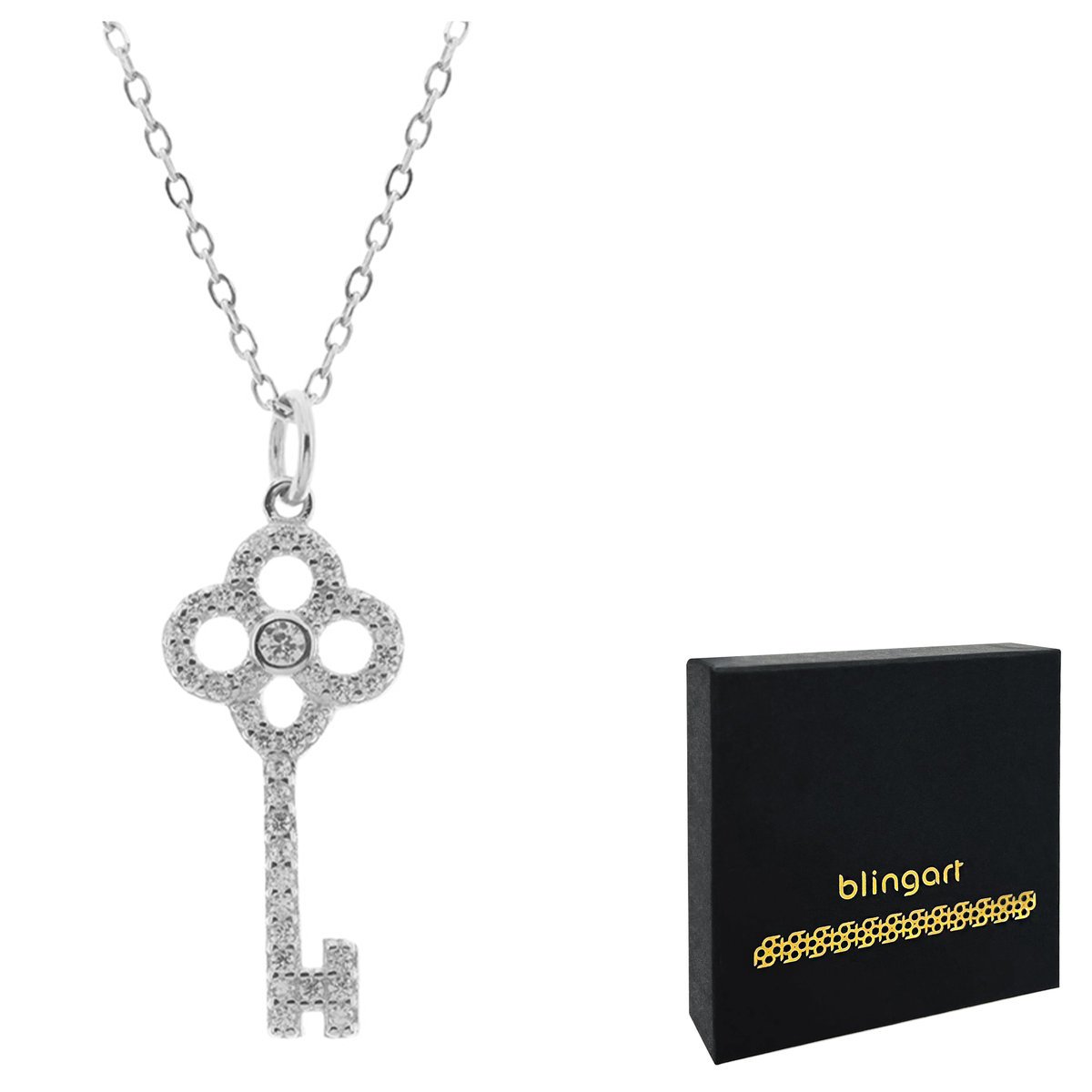 Naszyjnik damski KLUCZYK regulowany srebrny 925