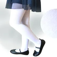 Rajstopy - Rajstopy dziecięce  bawełniane gładkie białe Noviti roz.104/110 - miniaturka - grafika 1
