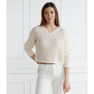 Marc Cain Sweter | Regular Fit | z dodatkiem wełny - Swetry damskie - miniaturka - grafika 1