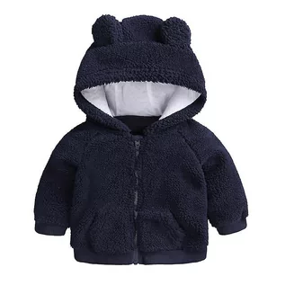 Bluzki dla niemowląt - Slowmoose Noworodki ubrania jesień zima ciepła kurtka z kapturem & Płaszcz Toddler Bear 9M / Blue - grafika 1