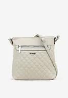 Torebki damskie - Szara Torebka Typu Listonoszka Zdobiona Pikowanymi Przeszyciami Silivena - miniaturka - grafika 1