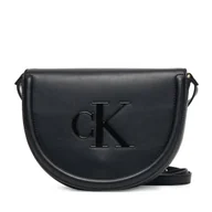 Torebki damskie - Torebka Calvin Klein Bold Ck Saddle Crossbody LV04F3221G Czarny - miniaturka - grafika 1