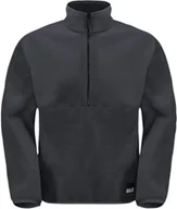 Bluzy męskie - Jack Wolfskin Osloer Fleece HZ M 1710611-6350 Czarne S - miniaturka - grafika 1