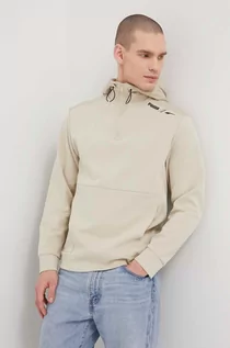 Bluzy męskie - Puma bluza męska kolor beżowy z kapturem gładka - grafika 1