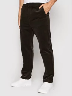 Spodnie męskie - Carhartt WIP Spodnie materiałowe Menson I028630 Brązowy Regular Fit - grafika 1