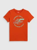 Koszulki dla chłopców - 4F T-shirt loose z nadrukiem chłopięcy - czerwony 164 (13-14 lat) - miniaturka - grafika 1