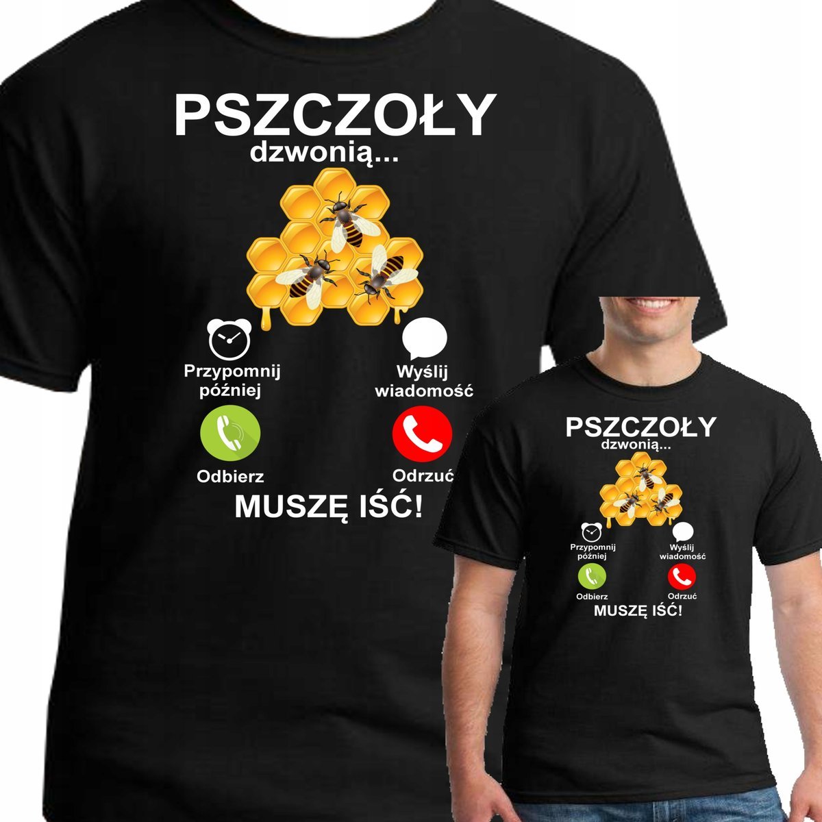 PSZCZOŁY DZWONIĄ KOSZULKA PSZCZELARZA M 044 CZARNA