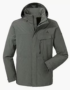 Kurtki męskie - Schöffel ZipIn! Jacket Denver2, oddychająca kurtka przeciwdeszczowa z zamkiem błyskawicznym, wiatro- i wodoszczelna kurtka outdoorowa dla mężczyzn, zielony, 48 - grafika 1