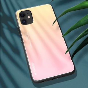 Gradient Glass etui pokrowiec nakładka ze szkła hartowanego iPhone 12 mini różowy - Etui i futerały do telefonów - miniaturka - grafika 2