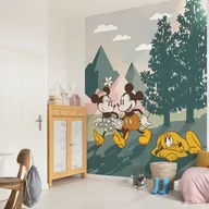 Fototapety - Fototapeta Mickey & Minnie Mouse zielonym,różowymIżółtym - 200 x 250 cm - DISNEY - miniaturka - grafika 1