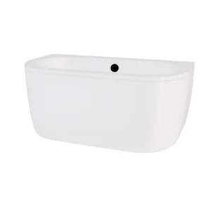Besco Wanna przyścienna Volya 150x75 cm kompozyt biały połysk syfon z napełnieniem przez przelew czarny WKV-150-WCO - Wanny Besco Wanna przyścienna Volya 150x75 cm kompozyt biały połysk syfon z napełnieniem przez przelew czarny WKV-150-WCO - Wanny - miniaturka - grafika 1