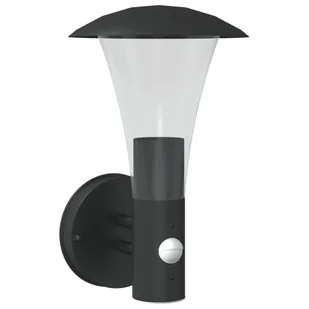 vidaXL Kinkiet zewnętrzny z czujnikiem ruchu, czarny, stal nierdzewna - Lampy ogrodowe - miniaturka - grafika 1