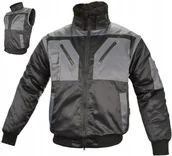 Odzież robocza - CIEPŁA kurtka męska ZIMOWA OCIEPLANA robocza ODPINANE RĘKAWY bezrękawnik - miniaturka - grafika 1