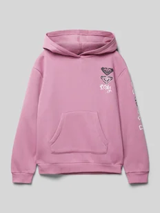 Bluza o kroju regular fit z kapturem i nadrukiem z logo model ‘SURF FEELING’ - Bluzy dla dziewczynek - miniaturka - grafika 1