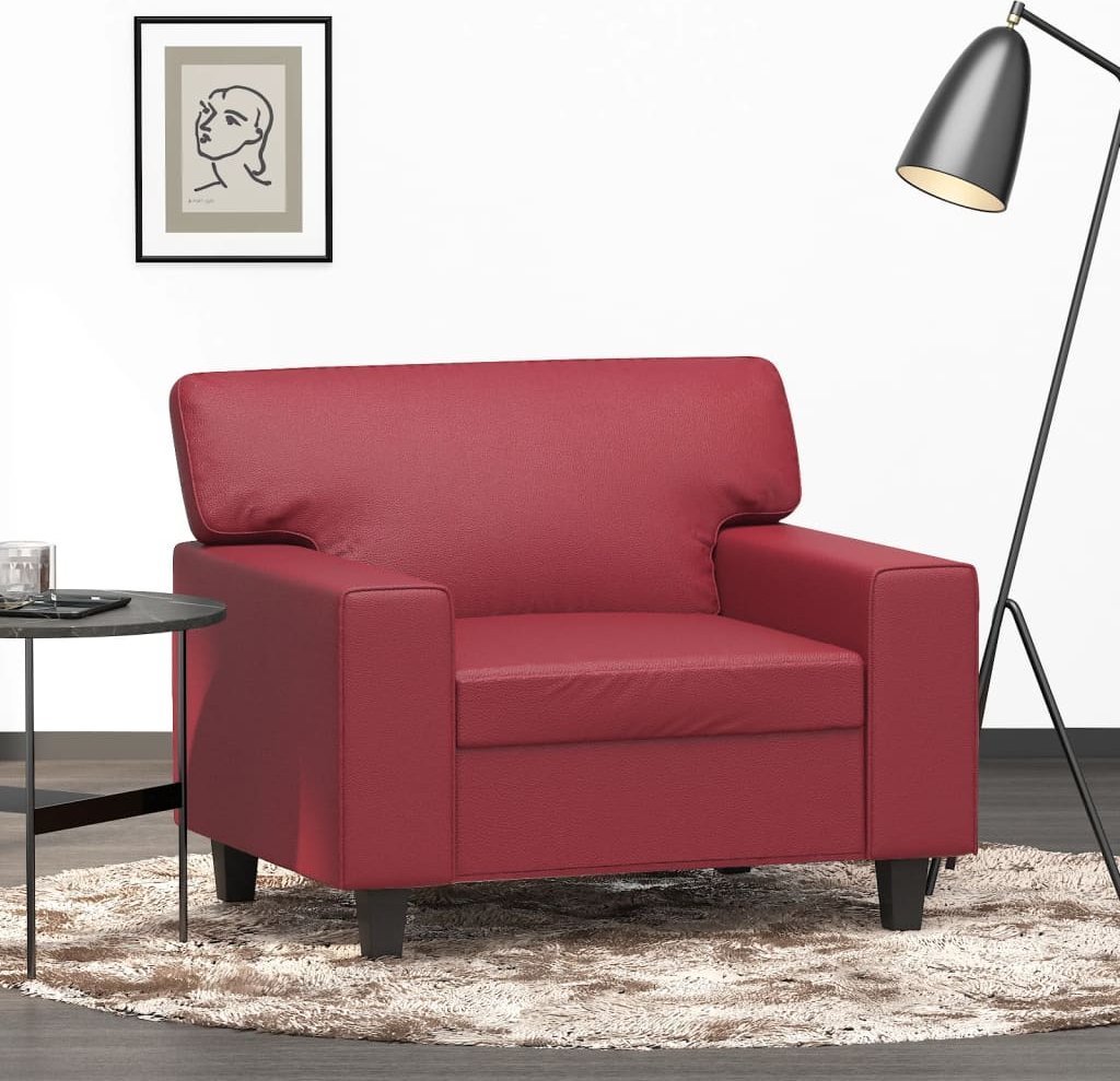 vidaXL vidaXL Fotel, winna czerwień, 60 cm, obity sztuczną skórą